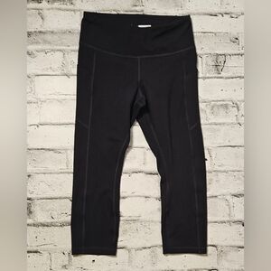 Shambhala Black Capri Leggings Size M High Rise Yoga Fitness Activewear